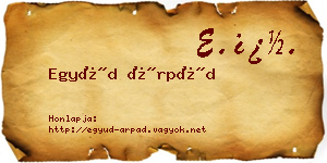 Együd Árpád névjegykártya